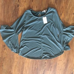 Green Envelope bell sleeve top